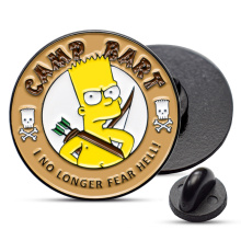 Factory custom cheap high quality metal round pins soft Simpsons enamel lapel pin